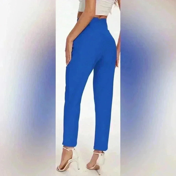 NWOT Slim-Fit Stylish Solid Color Slim Pleated Stretch Straight Leg Pants - Picture 7 of 11